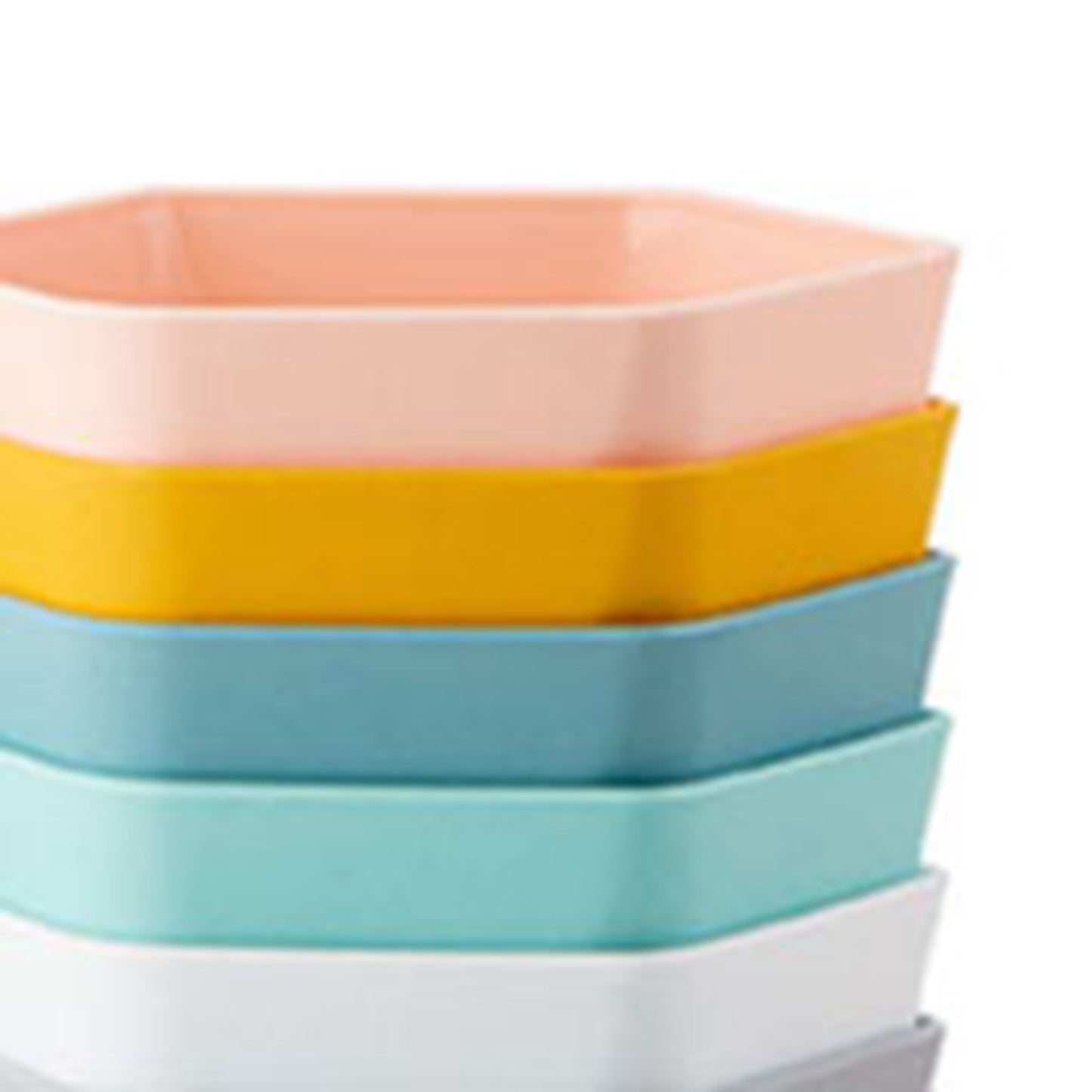 6PCS Planter Plastic Plant Pot Flower Container with Thickened Tray for Indoor Outdoor Garden V1294-YM0521-3111230033611