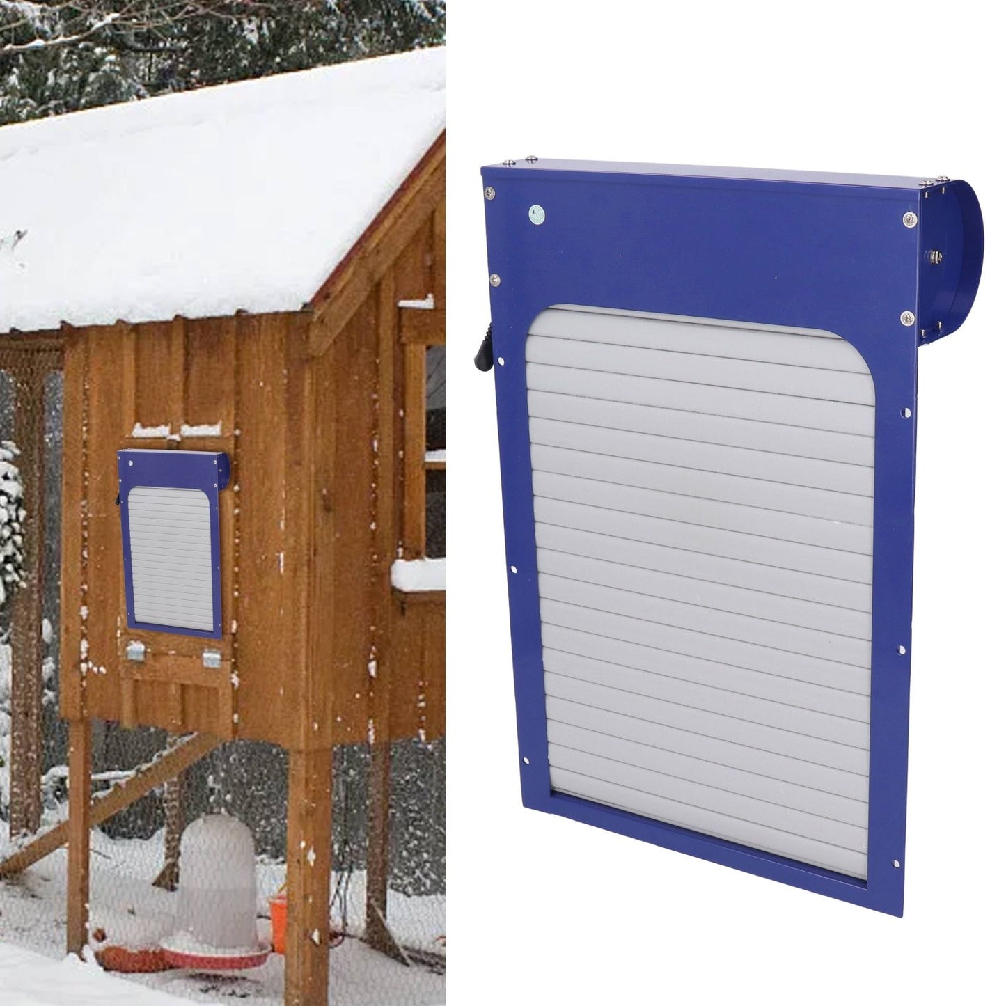 Automatic Chicken Coop Door with Time Setting Rolling Curtain Chicken Door Opener for Duck Goose V1294-YM0521-3111230034711