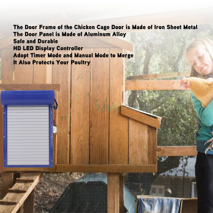 Automatic Chicken Coop Door with Time Setting Rolling Curtain Chicken Door Opener for Duck Goose V1294-YM0521-3111230034711