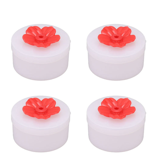4pcs Hummingbird Feeder Flower Shaped Handheld Bird Feeder Wild Bird Feeding Tool for Outdoor Garden Yard Red V1294-YM0521-3111230035311