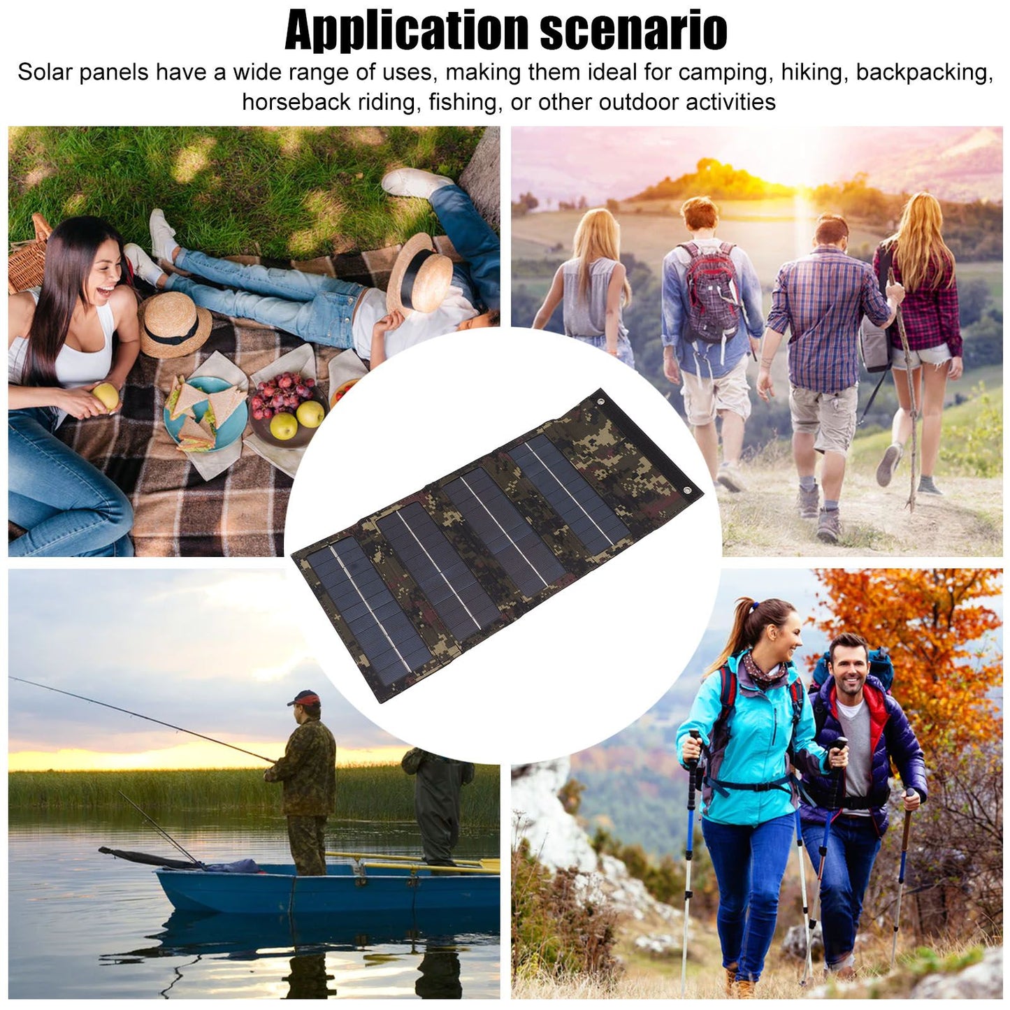 40W 4 Fold Solar Panel Charging Bag Folding Bag Foldable Monocrystalline Solar Panel Charger for Outdoor V1294-YM0521-3111230043812
