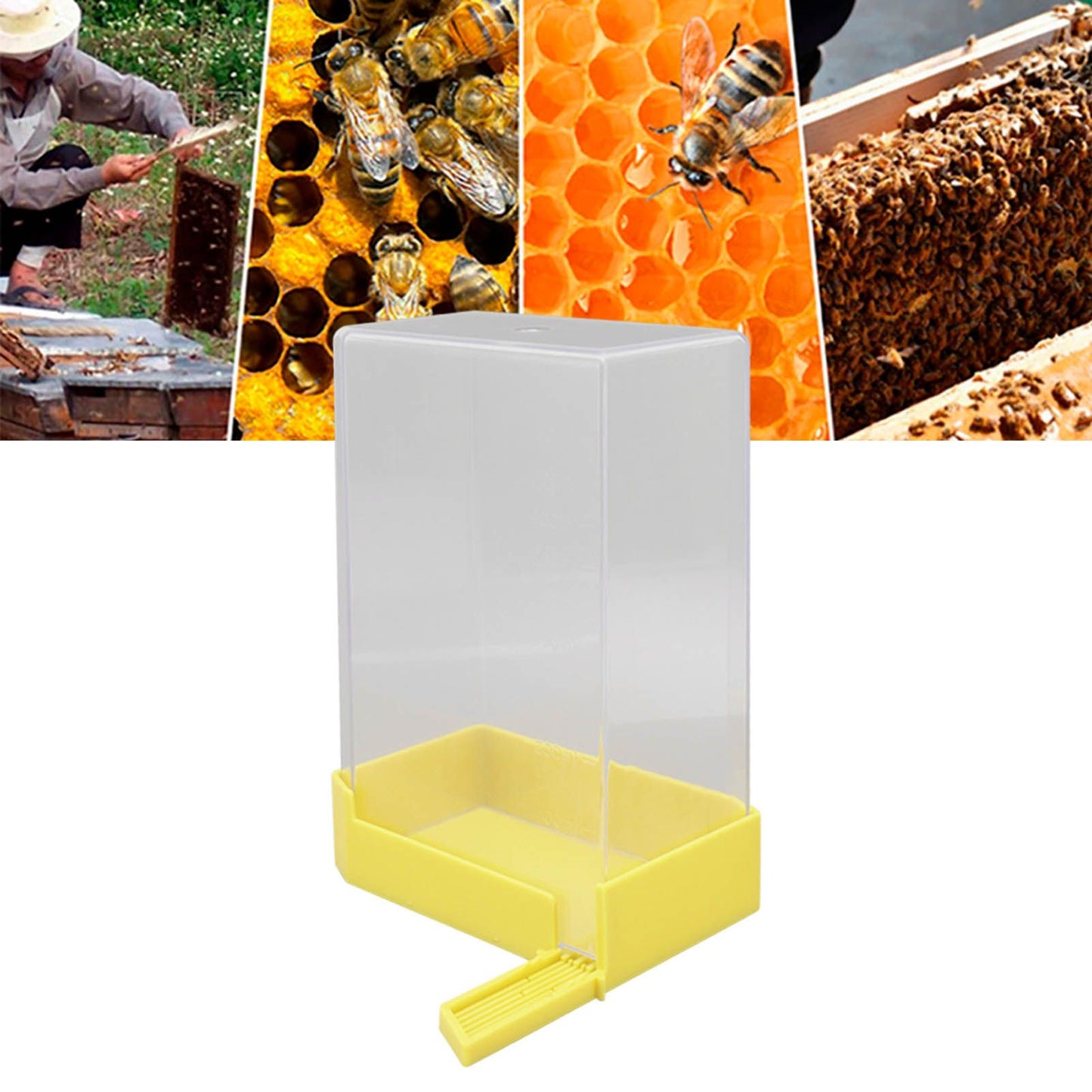 Bee Drinking Nest Large Capacity Cubic Style Safe Bee Water Feeder for Beekeeping 1100ml V1294-YM0521-3111230045611