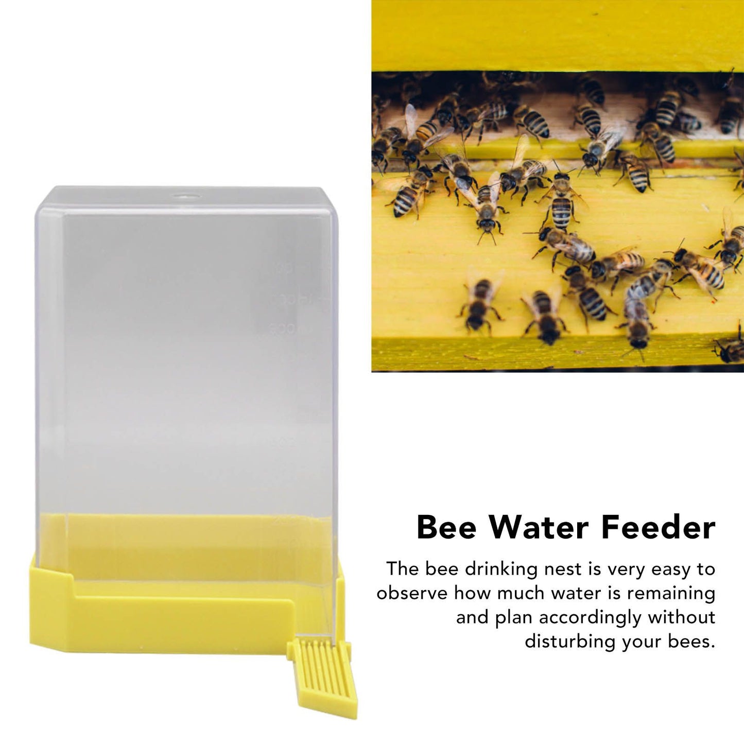 Bee Drinking Nest Large Capacity Cubic Style Safe Bee Water Feeder for Beekeeping 1100ml V1294-YM0521-3111230045611