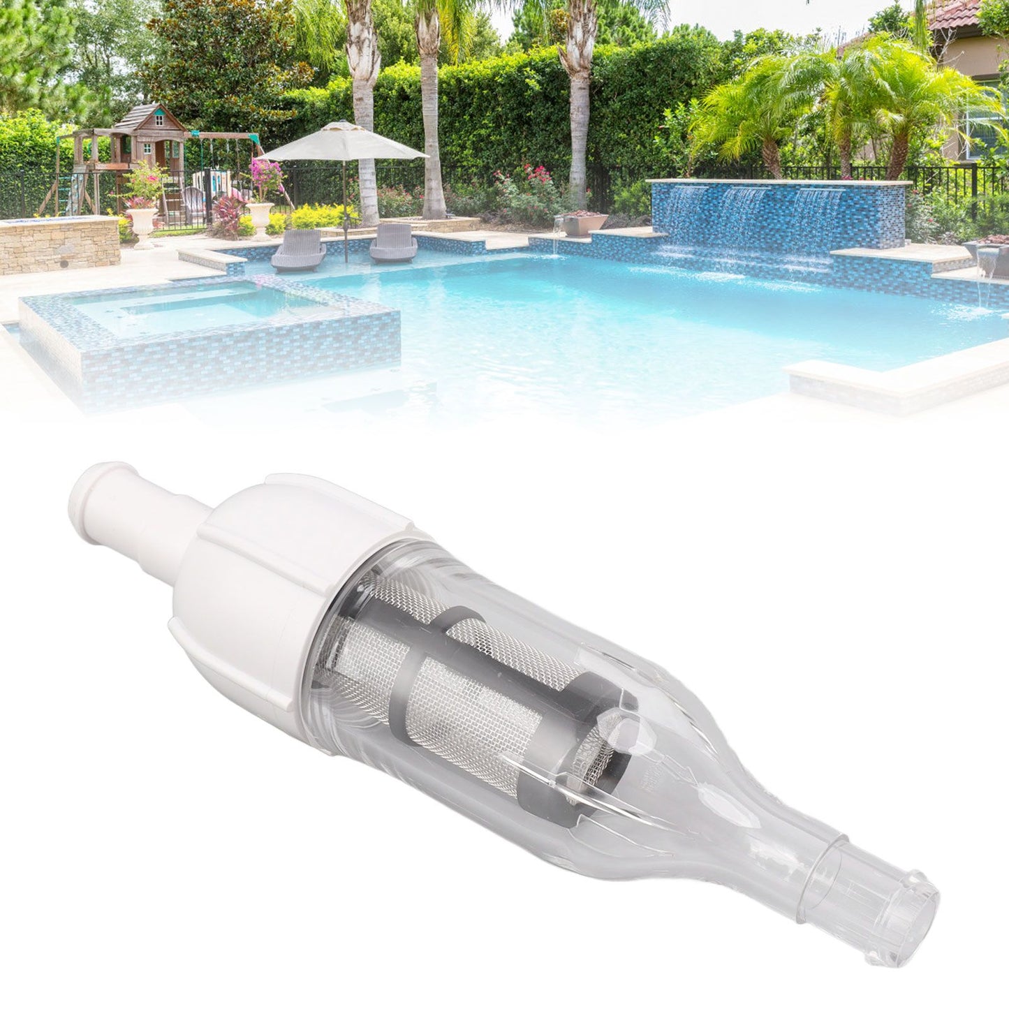 48 080 In Line Filter Assembly with D15 Pool Cleaner Hose Nut Pool Cleaner Replacement Parts V1294-YM0521-3111230047711