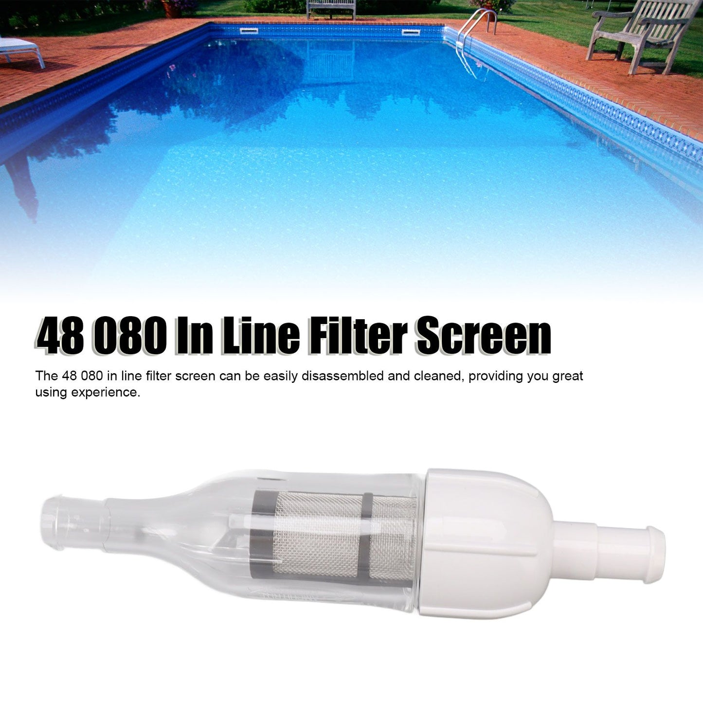 48 080 In Line Filter Assembly with D15 Pool Cleaner Hose Nut Pool Cleaner Replacement Parts V1294-YM0521-3111230047711