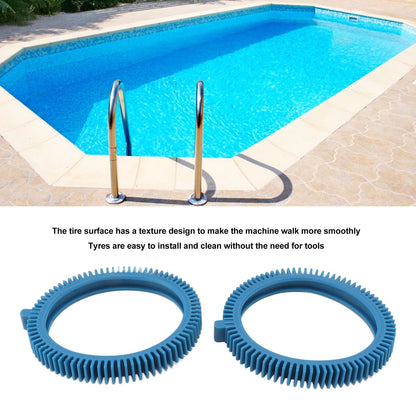 2Pcs 896584000 143 Blue Front Tire Kit with Super Hump for Pool Cleaner Replacement Parts V1294-YM0521-3111230049011