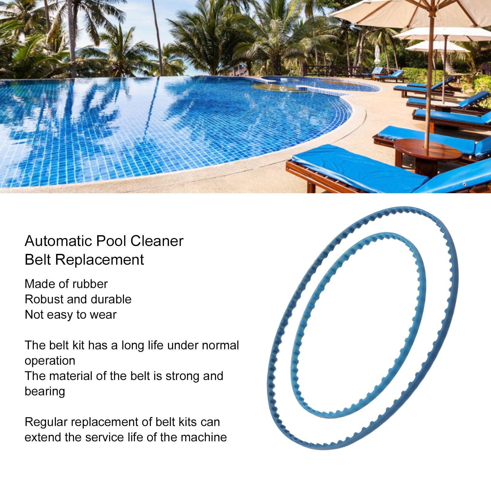 2Pcs Automatic Pool Cleaner Belt Replacement Light Weight Drive Belt Rubber Drive Track Belt for Polaris 9 V1294-YM0521-3111230049111