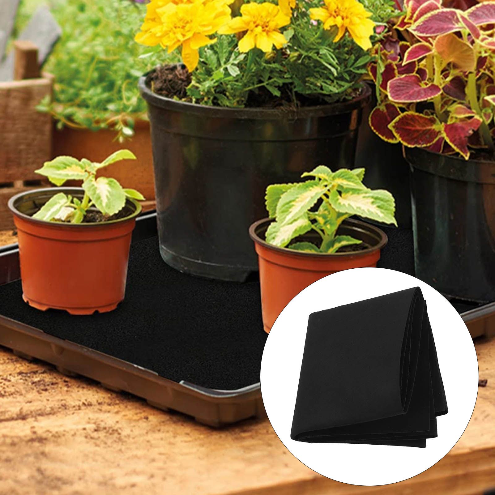 Plant Watering Mat Automatic Self Watering Mat Felt Capillary Mat Black for Garden Patio V1294-YM0521-3111230050711