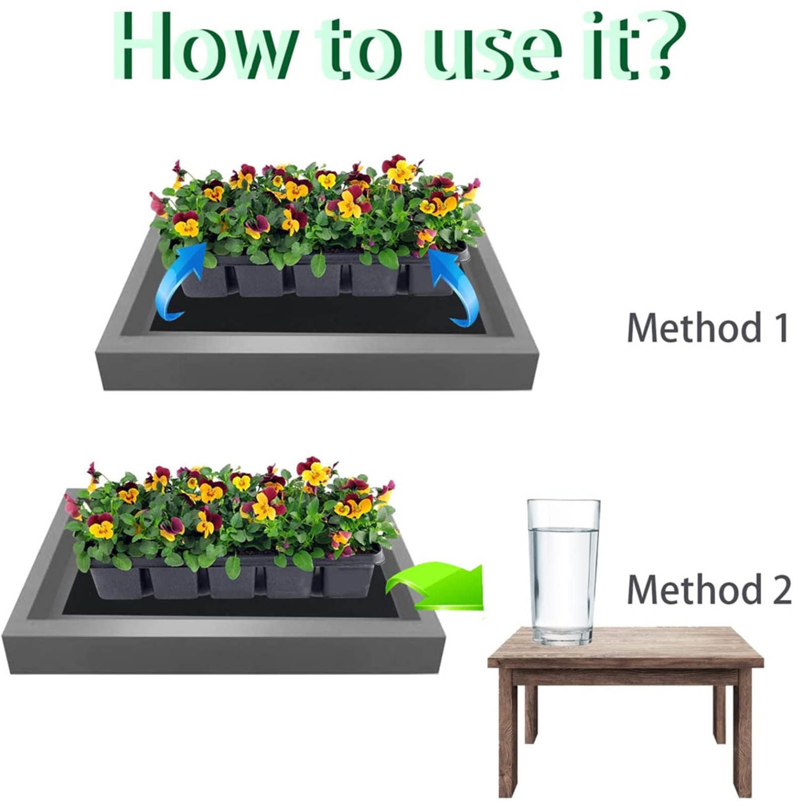 Plant Watering Mat Automatic Self Watering Mat Felt Capillary Mat Black for Garden Patio V1294-YM0521-3111230050711