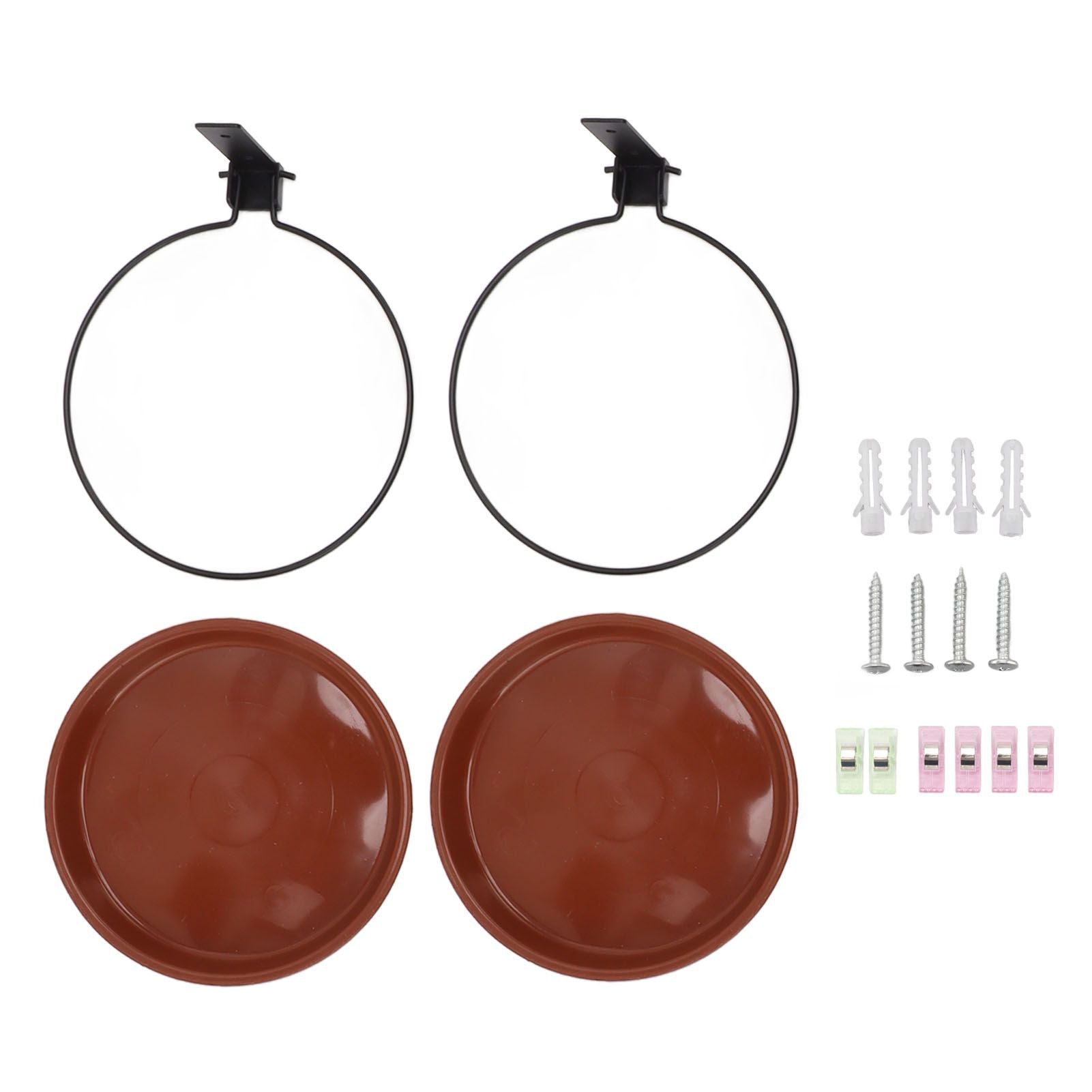 Tree Mounted Bird Feeder Tree Mounted Bird Bath Bowl with Heavy Duty Metal Ring for Backyard Terrace 2 Pot V1294-YM0521-3111230050911