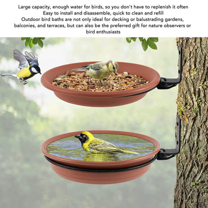 Tree Mounted Bird Feeder Tree Mounted Bird Bath Bowl with Heavy Duty Metal Ring for Backyard Terrace 2 Pot V1294-YM0521-3111230050911