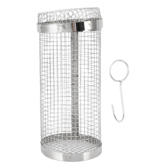 Barbecue Grilling Basket Stainless Steel Heat Resistant Rust Prevention BBQ Grill Cage with Hook for Camping V1294-YM0521-3111230053012