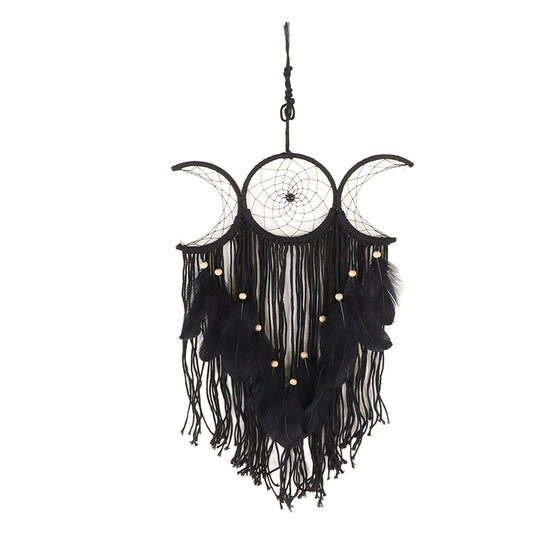 Dream Catcher Hand Woven Minimalist Home Wall Decoration for Living Room Study Cafe Bedroom Black V1294-YM0521-3111230056312