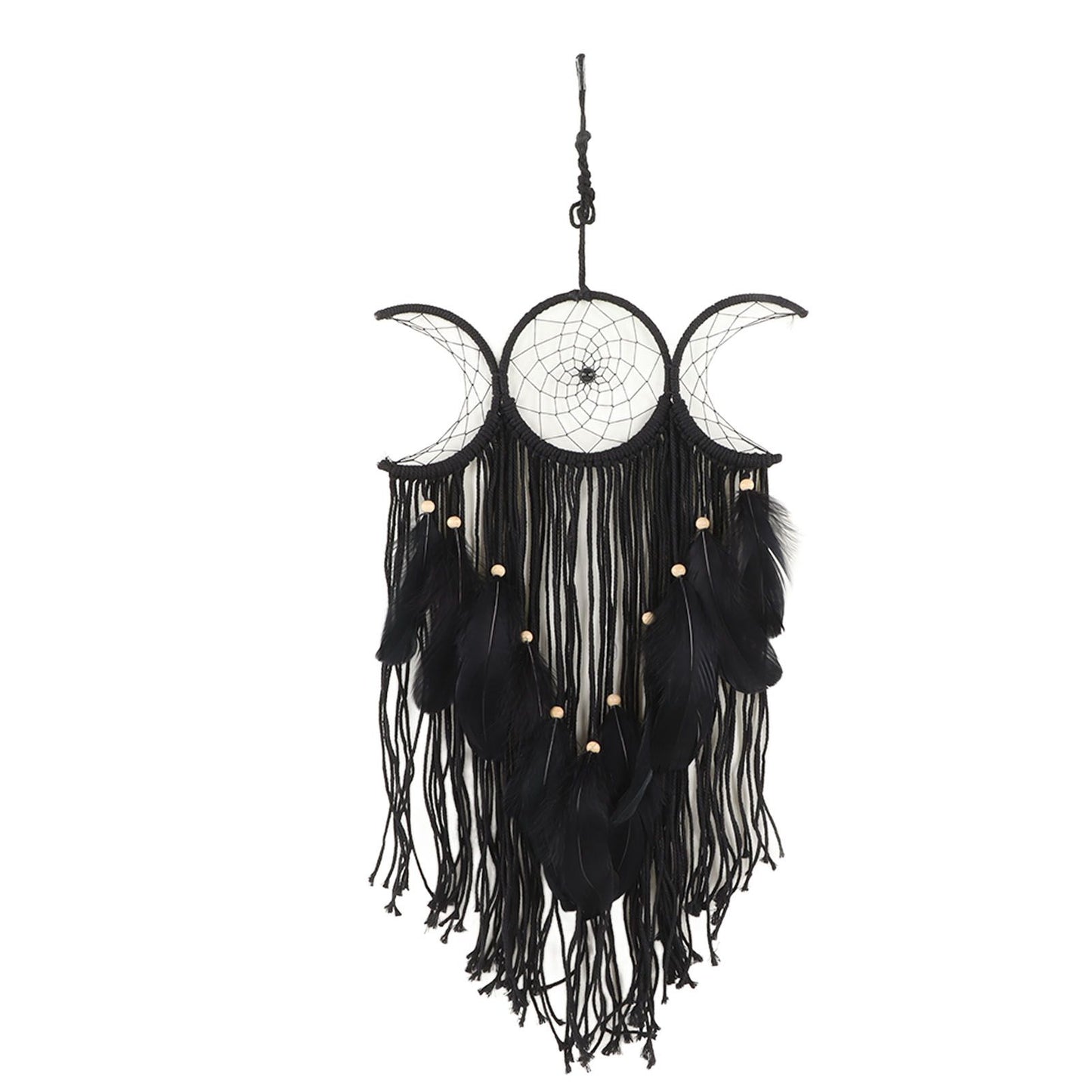 Dream Catcher Hand Woven Minimalist Home Wall Decoration for Living Room Study Cafe Bedroom Black V1294-YM0521-3111230056312