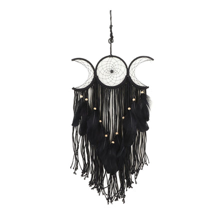 Dream Catcher Hand Woven Minimalist Home Wall Decoration for Living Room Study Cafe Bedroom Black V1294-YM0521-3111230056312