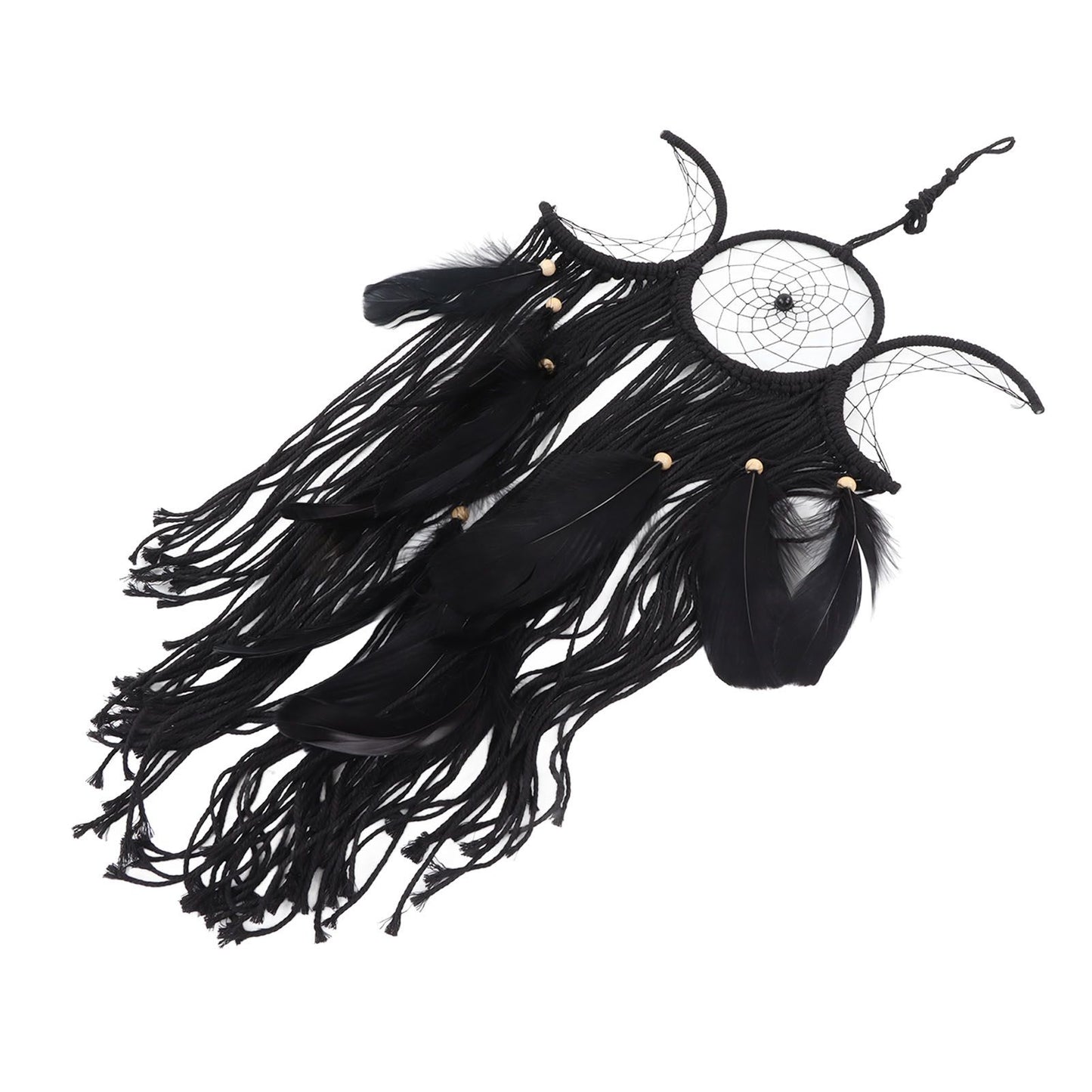 Dream Catcher Hand Woven Minimalist Home Wall Decoration for Living Room Study Cafe Bedroom Black V1294-YM0521-3111230056312