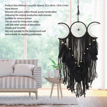 Dream Catcher Hand Woven Minimalist Home Wall Decoration for Living Room Study Cafe Bedroom Black V1294-YM0521-3111230056312