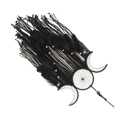 Dream Catcher Hand Woven Minimalist Home Wall Decoration for Living Room Study Cafe Bedroom Black V1294-YM0521-3111230056312