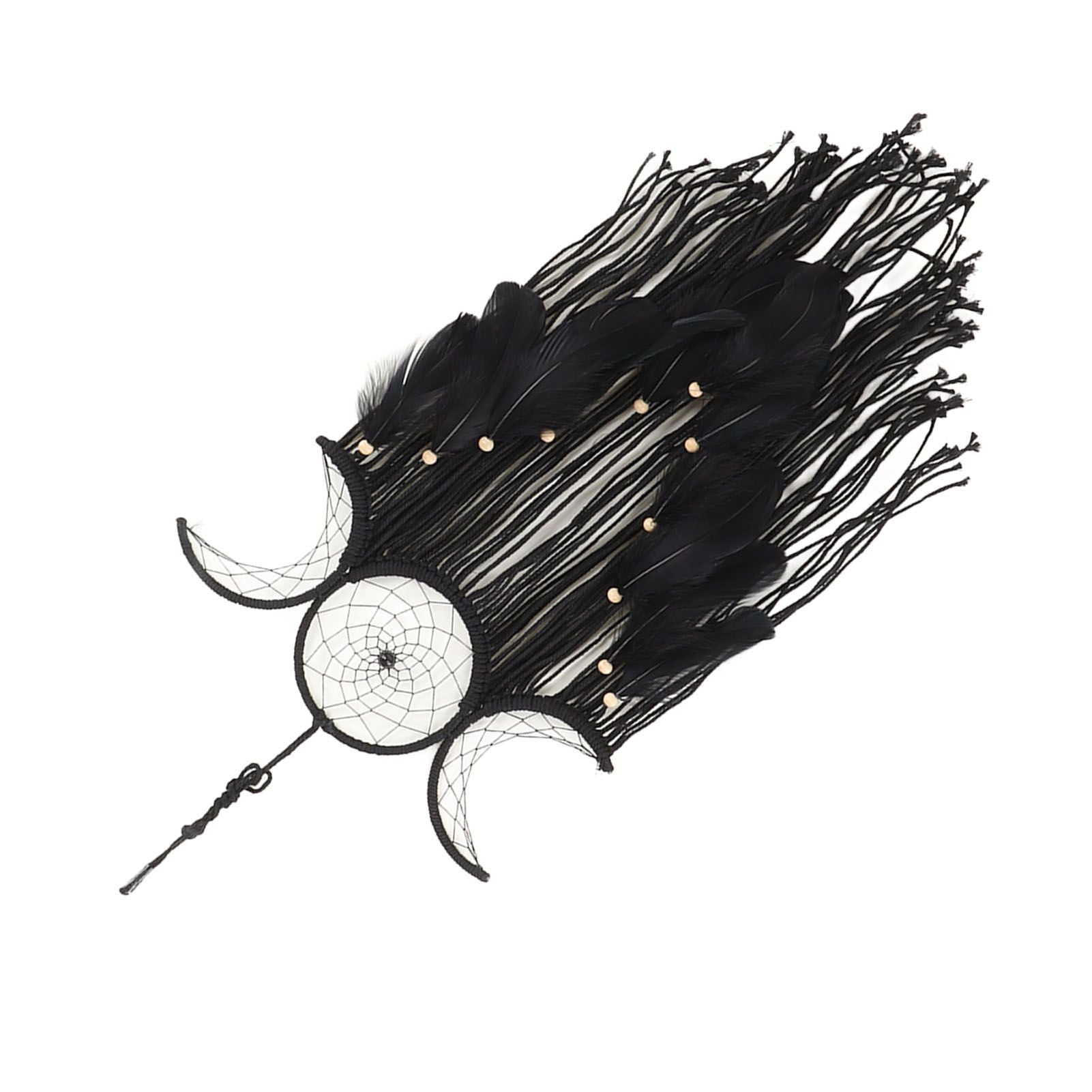 Dream Catcher Hand Woven Minimalist Home Wall Decoration for Living Room Study Cafe Bedroom Black V1294-YM0521-3111230056312