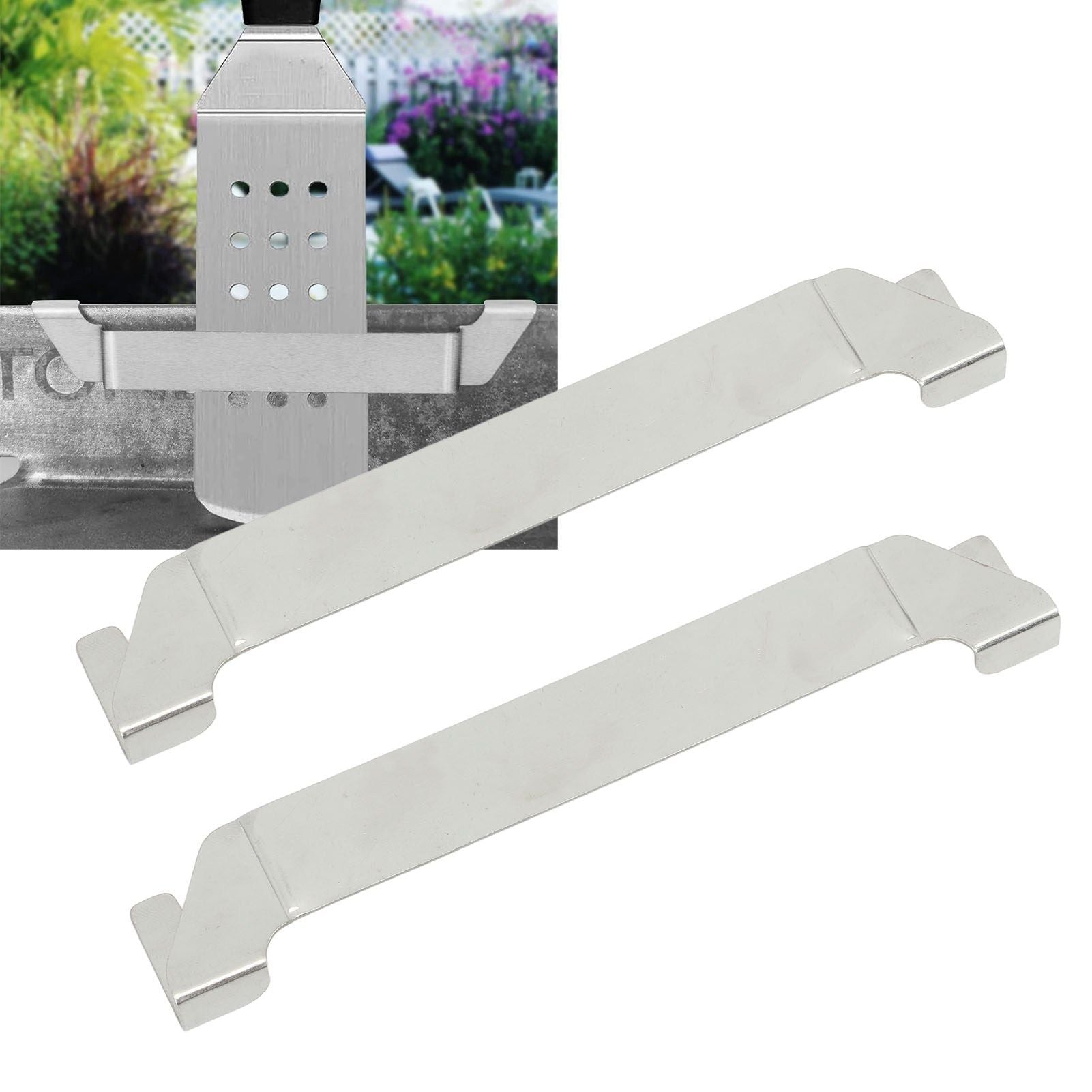 2pcs Stainless Steel Griddle Spatula Holder Griddle Tool Holder Barbecue Tool Hold Rack Griddle Accessories V1294-YM0521-3111230059111