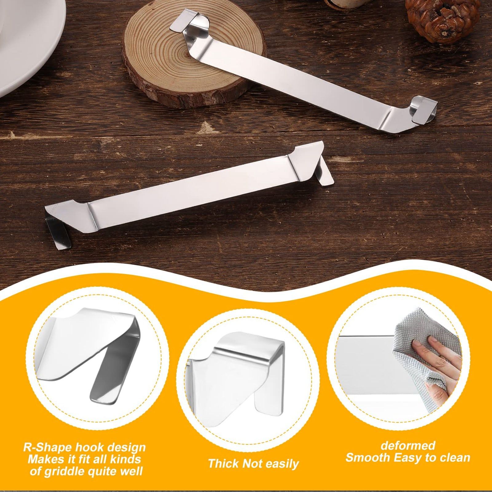 2pcs Stainless Steel Griddle Spatula Holder Griddle Tool Holder Barbecue Tool Hold Rack Griddle Accessories V1294-YM0521-3111230059111