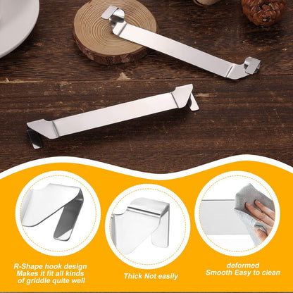 2pcs Stainless Steel Griddle Spatula Holder Griddle Tool Holder Barbecue Tool Hold Rack Griddle Accessories V1294-YM0521-3111230059111