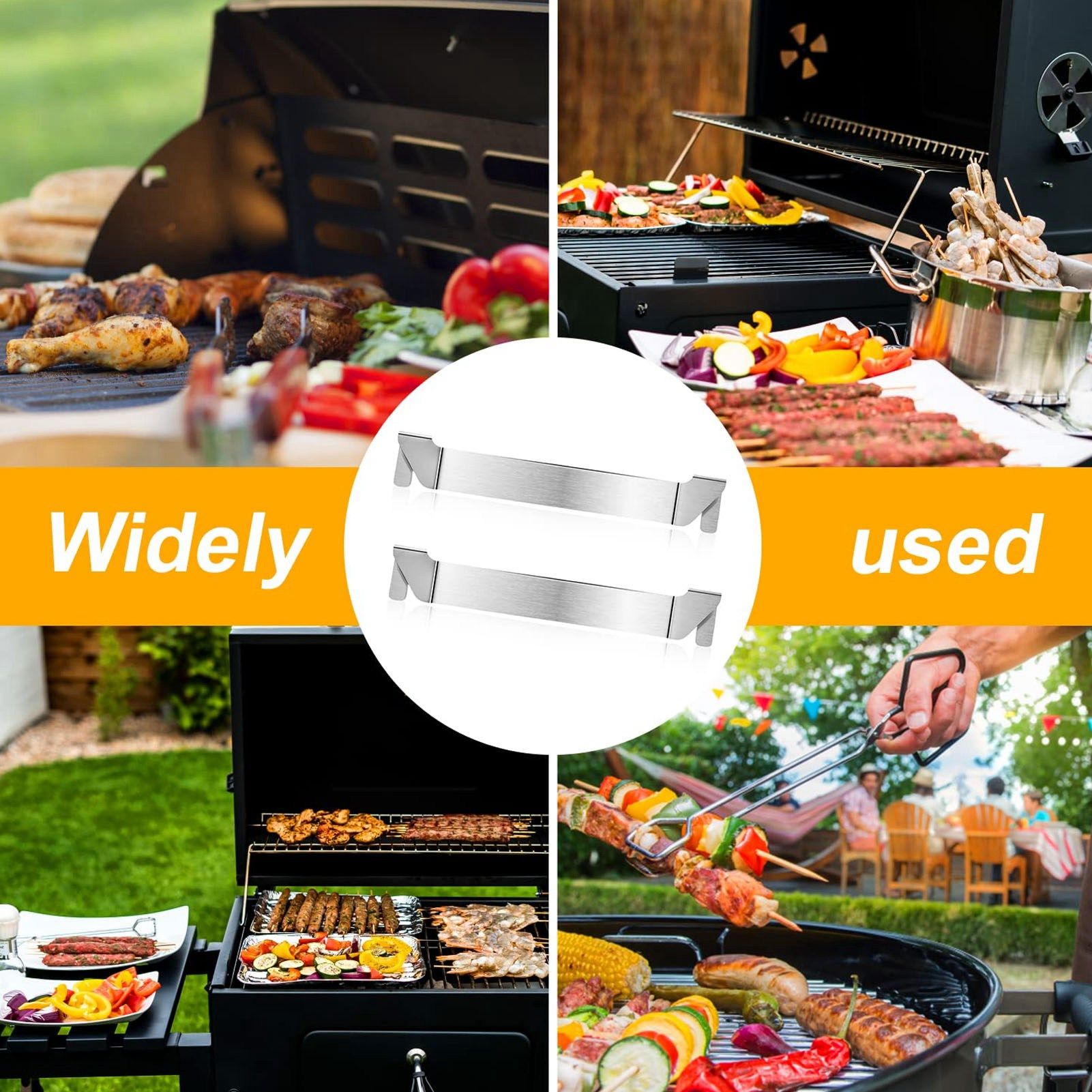 2pcs Stainless Steel Griddle Spatula Holder Griddle Tool Holder Barbecue Tool Hold Rack Griddle Accessories V1294-YM0521-3111230059111