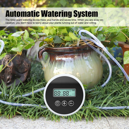 Black Timer Indoor Automatic Watering Device System Automatic Irrigation Waterer for Potted Plants Yard V1294-YM0521-3111230059813