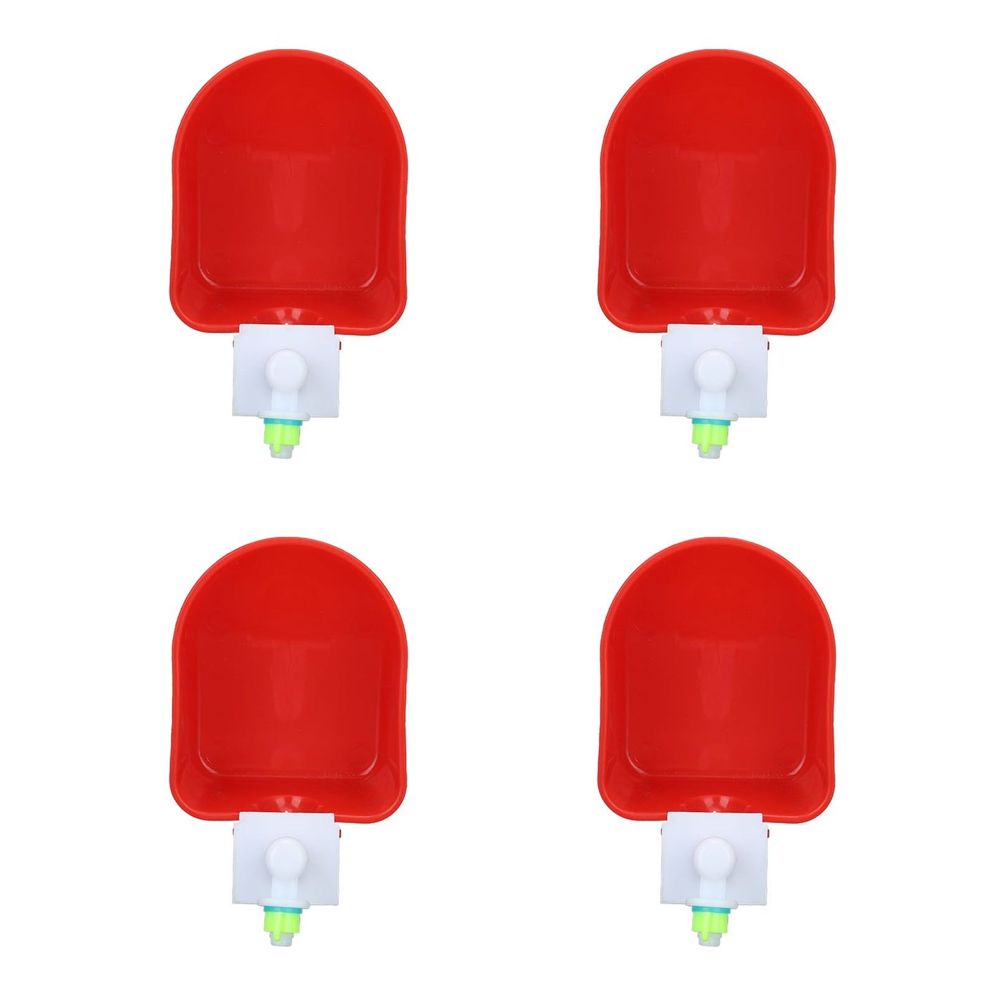 4 Set Automatic Poultry Fount Plastic Waterer Bowl with Hose Attachment for Game Bird Universal Red V1294-YM0521-3111230060911