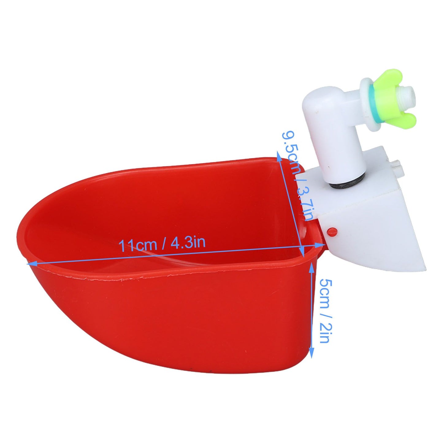 4 Set Automatic Poultry Fount Plastic Waterer Bowl with Hose Attachment for Game Bird Universal Red V1294-YM0521-3111230060911