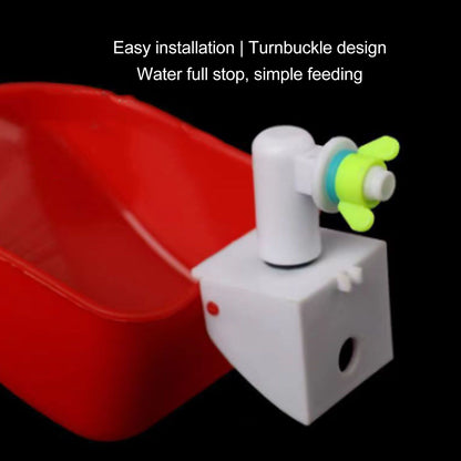 4 Set Automatic Poultry Fount Plastic Waterer Bowl with Hose Attachment for Game Bird Universal Red V1294-YM0521-3111230060911