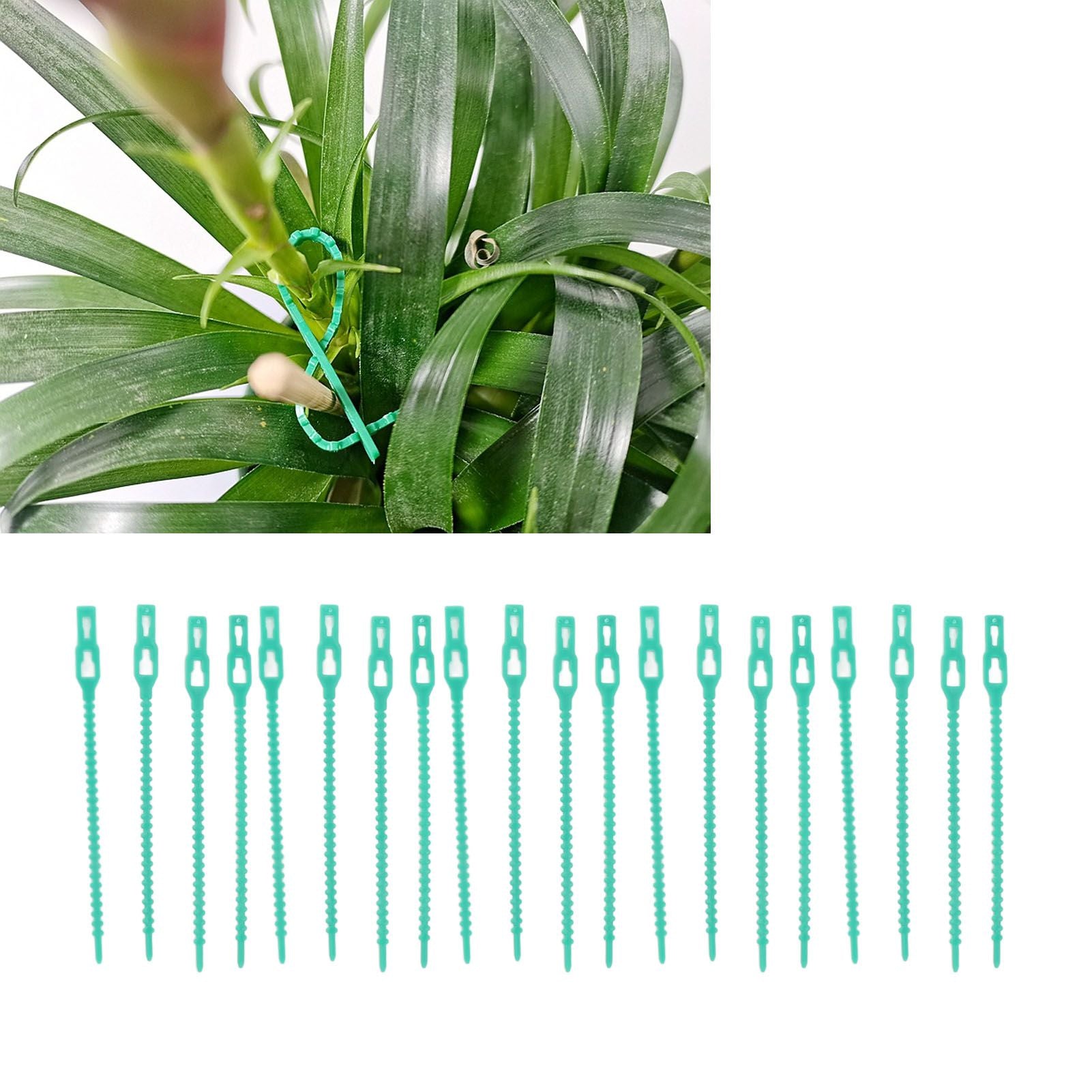 300Pcs Green Zip Garden Soft Tie 13cm Length Reusable Support Soft Wire Vine Zip Garden Tie Set V1294-YM0521-3111230062011