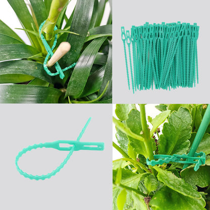 300Pcs Green Zip Garden Soft Tie 13cm Length Reusable Support Soft Wire Vine Zip Garden Tie Set V1294-YM0521-3111230062011