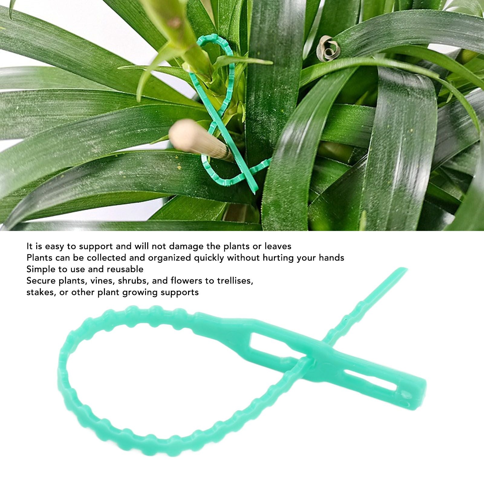 300Pcs Green Zip Garden Soft Tie 13cm Length Reusable Support Soft Wire Vine Zip Garden Tie Set V1294-YM0521-3111230062011