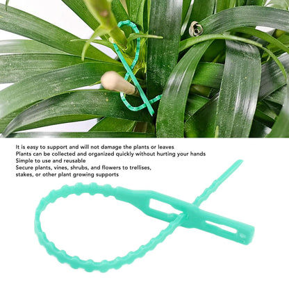 300Pcs Green Zip Garden Soft Tie 13cm Length Reusable Support Soft Wire Vine Zip Garden Tie Set V1294-YM0521-3111230062011
