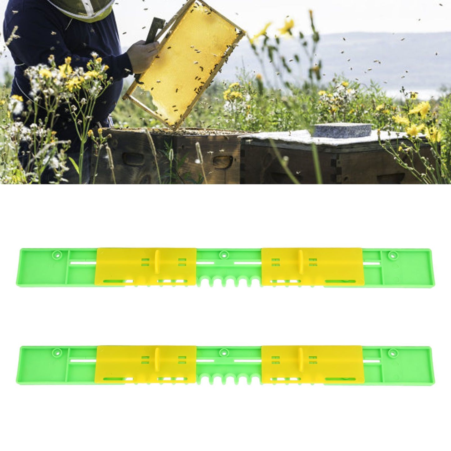 2PCS Bee Door Sliding Guards Beehive Entrance Reducer Beekeeping Gate Anti Escape Frame Vents 41cm / 16.1in V1294-YM0521-3111230066313
