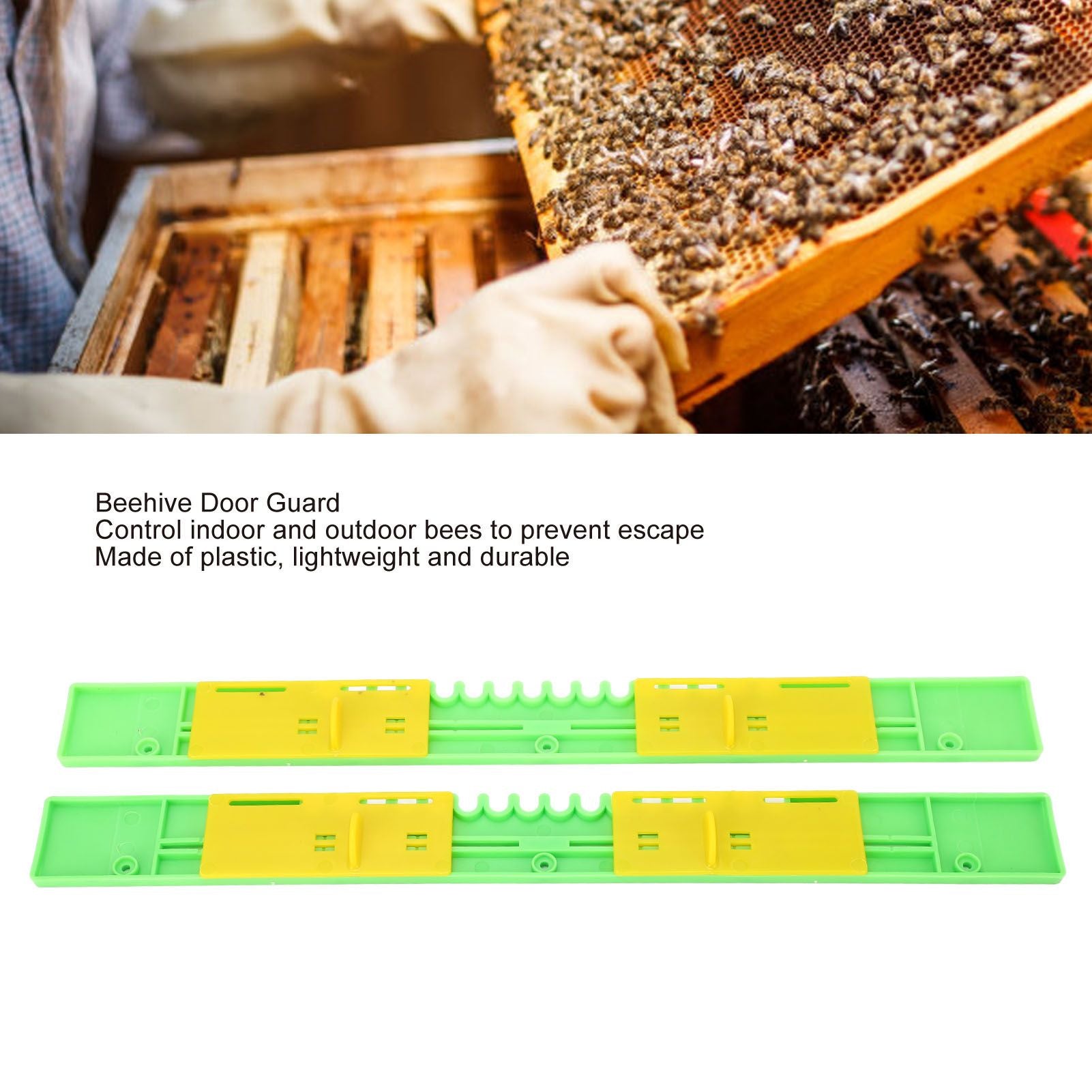 2PCS Bee Door Sliding Guards Beehive Entrance Reducer Beekeeping Gate Anti Escape Frame Vents 41cm / 16.1in V1294-YM0521-3111230066313