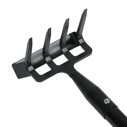 Weeding Rake Adjustable Length Stainless Steel Ergonomic Handle Hand Rake Garden Tool for Cultivating V1294-YM0521-3111230070412
