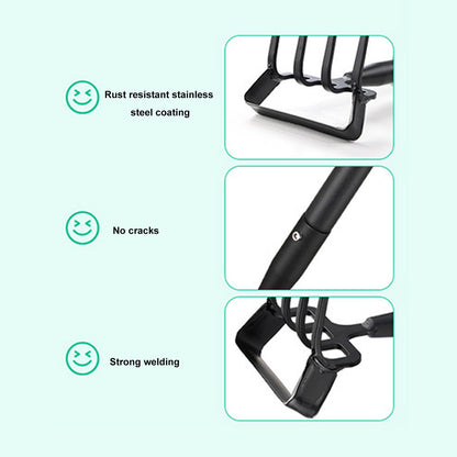Weeding Rake Adjustable Length Stainless Steel Ergonomic Handle Hand Rake Garden Tool for Cultivating V1294-YM0521-3111230070412