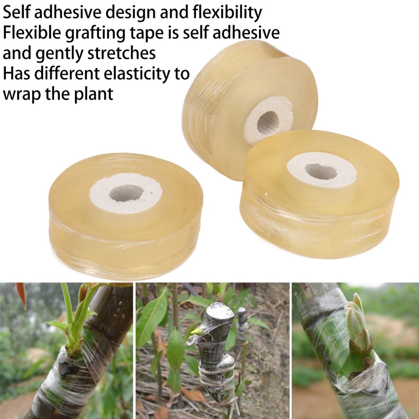 3pcs Grafting Tape Professional Stretchable Self Adhesive Plants Repair Budding Tapes for Floral Fruit Tree V1294-YM0521-3111230071711
