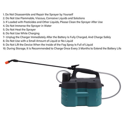 Electric Sprayer Small Leak Proof High Pressure Electric Backpack Sprayer for Lawn Garden 5L V1294-YM0521-3111230074911