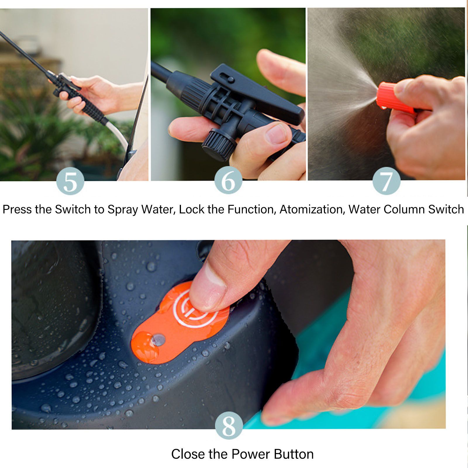 Electric Sprayer Small Leak Proof High Pressure Electric Backpack Sprayer for Lawn Garden 8L V1294-YM0521-3111230074912