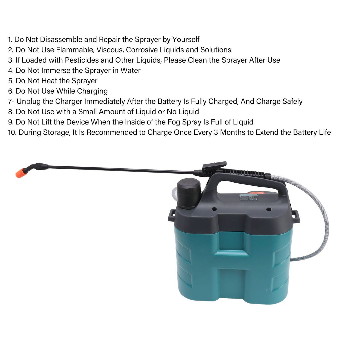 Electric Sprayer Small Leak Proof High Pressure Electric Backpack Sprayer for Lawn Garden 8L V1294-YM0521-3111230074912