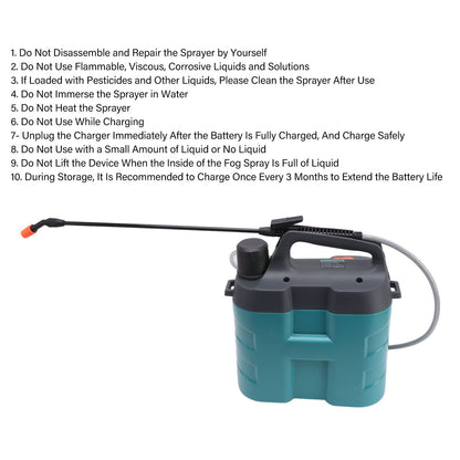 Electric Sprayer Small Leak Proof High Pressure Electric Backpack Sprayer for Lawn Garden 8L V1294-YM0521-3111230074912