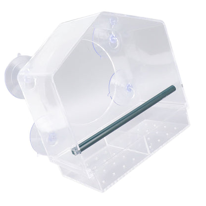 Window Bird Feeder Clear Sturdy Acrylic Window Bird House Feeder with 4 Suction Cups V1294-YM0521-3111230076311