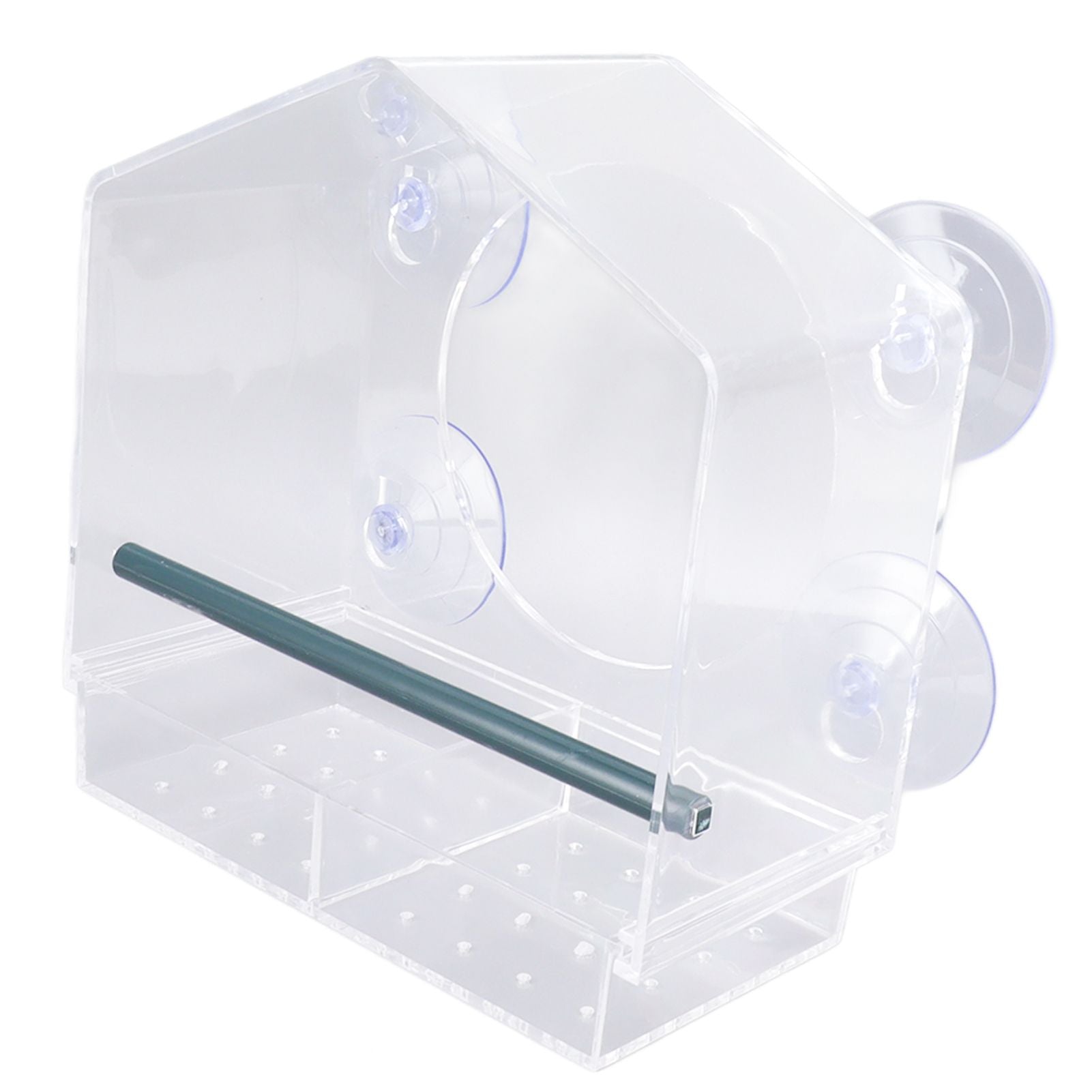 Window Bird Feeder Clear Sturdy Acrylic Window Bird House Feeder with 4 Suction Cups V1294-YM0521-3111230076311