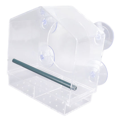 Window Bird Feeder Clear Sturdy Acrylic Window Bird House Feeder with 4 Suction Cups V1294-YM0521-3111230076311