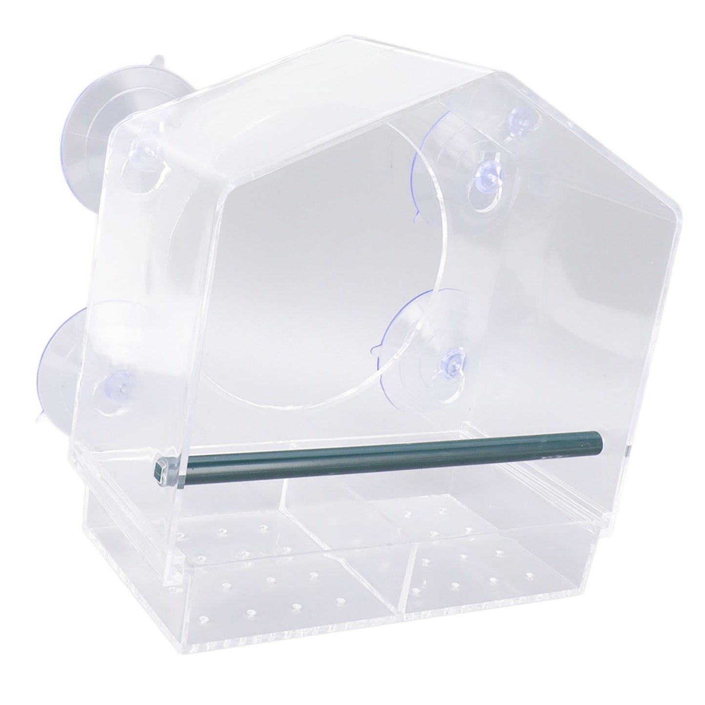 Window Bird Feeder Clear Sturdy Acrylic Window Bird House Feeder with 4 Suction Cups V1294-YM0521-3111230076311
