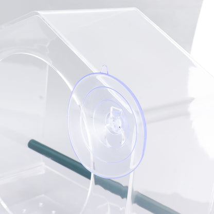 Window Bird Feeder Clear Sturdy Acrylic Window Bird House Feeder with 4 Suction Cups V1294-YM0521-3111230076311