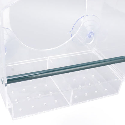 Window Bird Feeder Clear Sturdy Acrylic Window Bird House Feeder with 4 Suction Cups V1294-YM0521-3111230076311